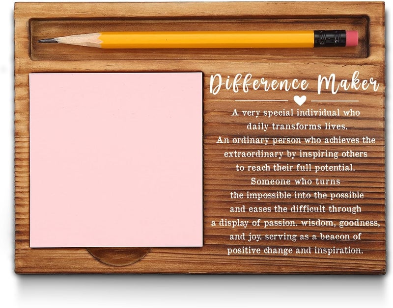 akeke Difference Maker Gifts Sticky Note Holder Thank You Appreciation Quote Gifts for Leader Boss Women Best Mom Mentor Coach Manager Coworker Employee Teacher Self-Stick Note Pad Holders GSH17 - Image 1